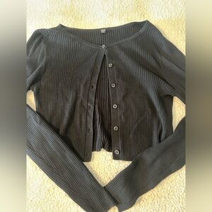 Uniqlo Black Ribbed Cardigan